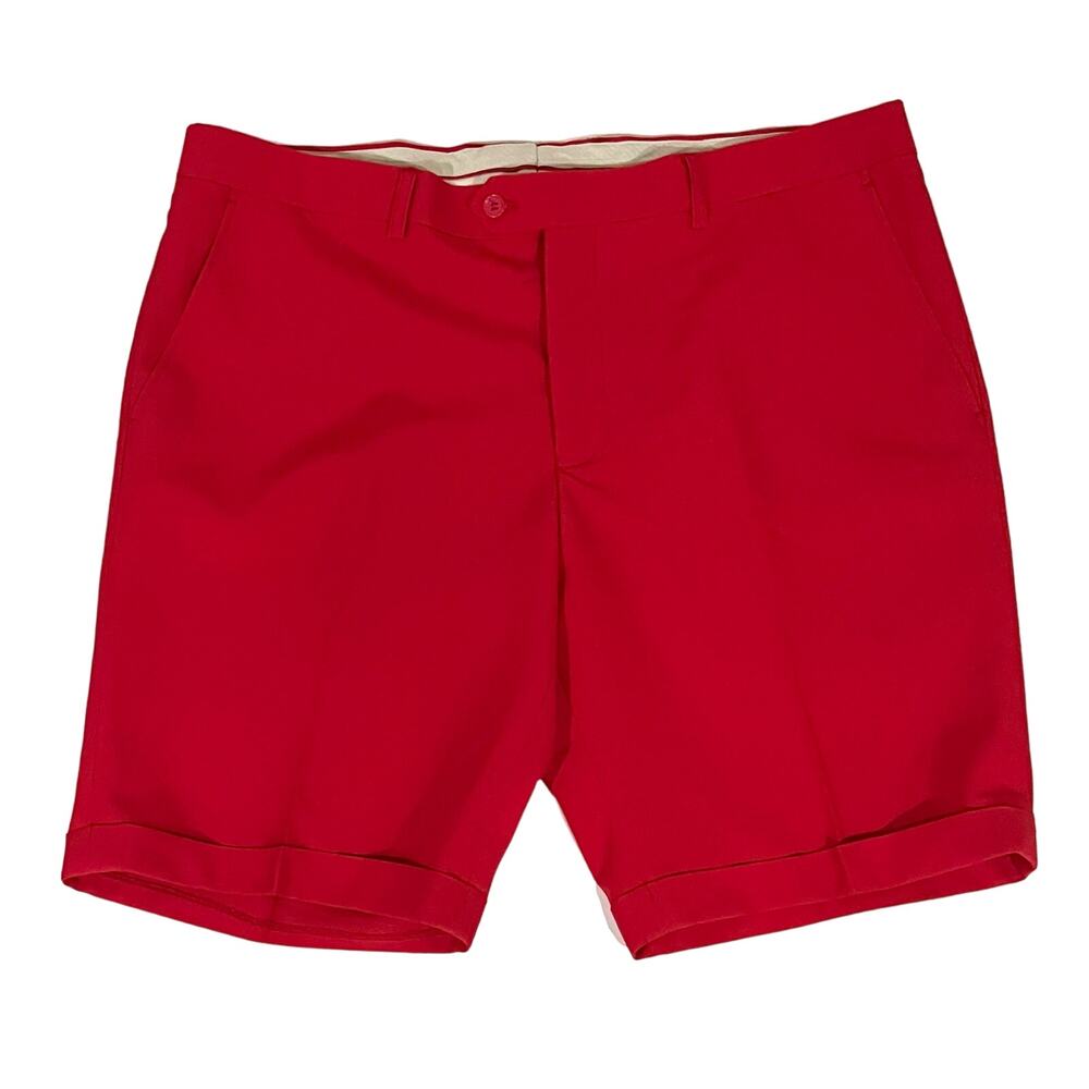 OPPOSUITS Men’s Shorts Red Bermuda Sz 40 Mid Rise Flat Front